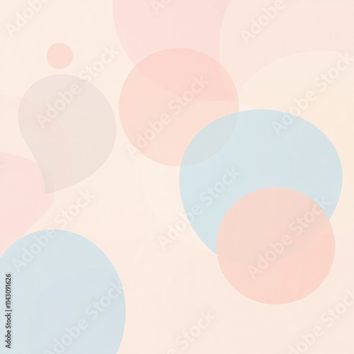 Wallpaper Mural Modern minimalist background with overlapping circles, triangles, and vibrant gradients in peach, lilac, and blue hues, ideal for web design Torontodigital.ca