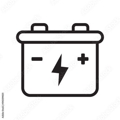 Car battery icon. Car accumulator icon. Auto battery symbol.