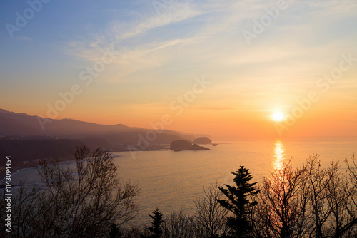 知床の夕日