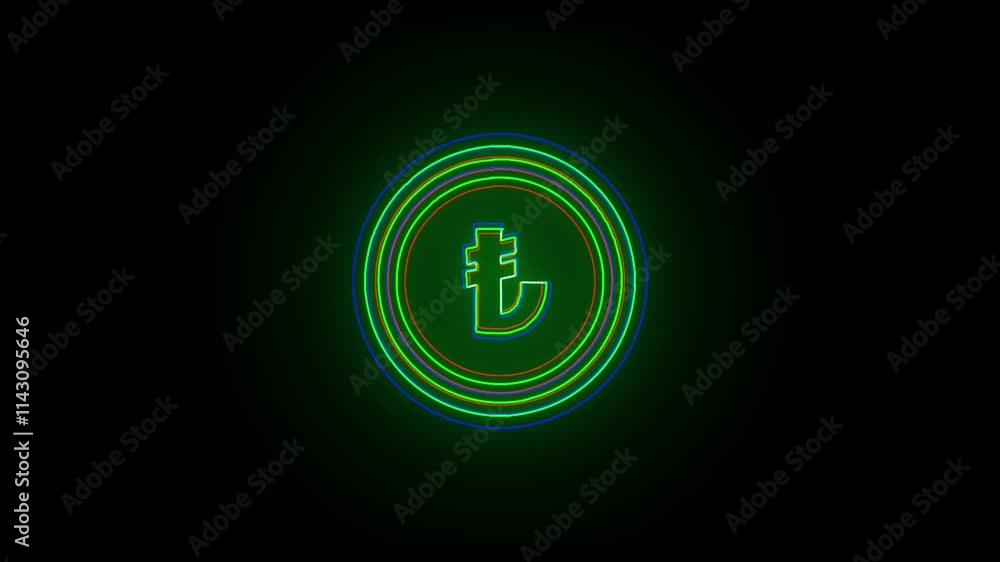 Turkish Lira Glowing Color Turkish Lira Glowing Color