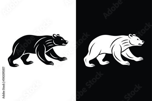 Bear running icon vector on White Background ,Vector Art Illustration on white background.