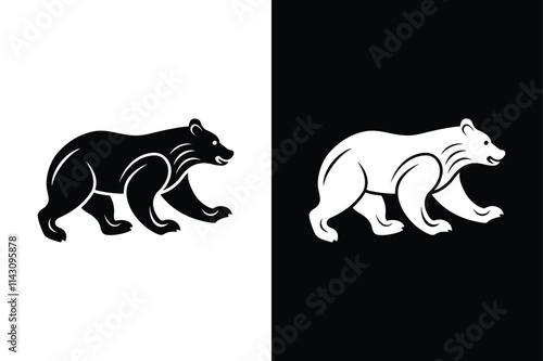 Bear running icon vector on White Background ,Vector Art Illustration on white background.