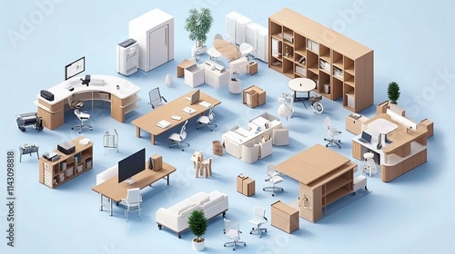 Isometric 3D House Illustration Vector Urban Architecture Model Design
