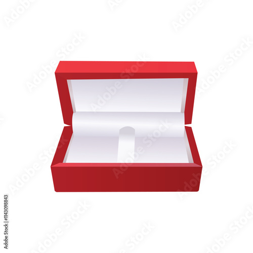 Elegant Red Jewelry Gift Box with White Interior