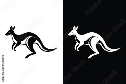 Kangaroo icon vector on White Background ,Vector Art Illustration on white background.