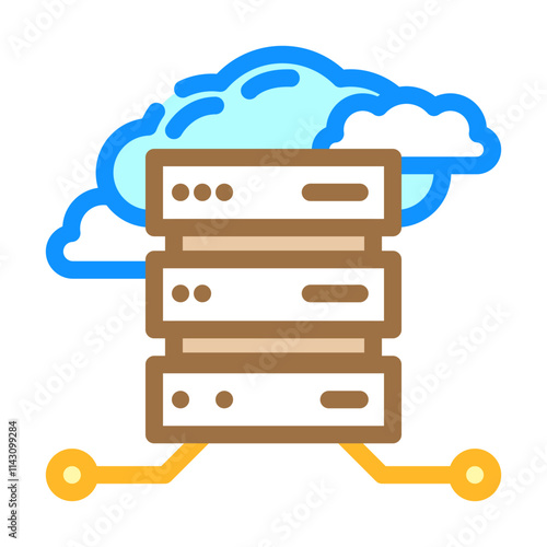 database cloud computing color icon vector. database cloud computing sign. isolated symbol illustration