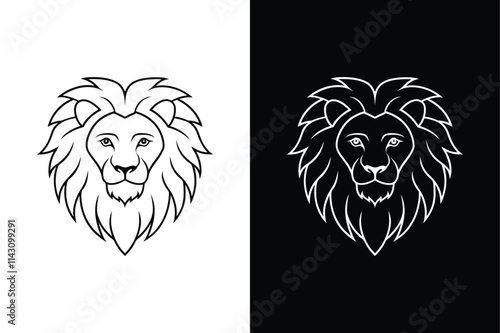 Lion head icon vector on White Background ,Vector Art Illustration on white background. photo