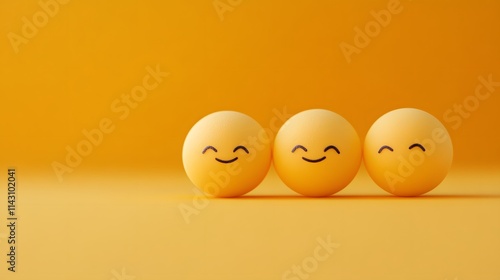 Wallpaper Mural Cry-laughing emojis with tilted faces floating on a sunshine yellow background. Torontodigital.ca