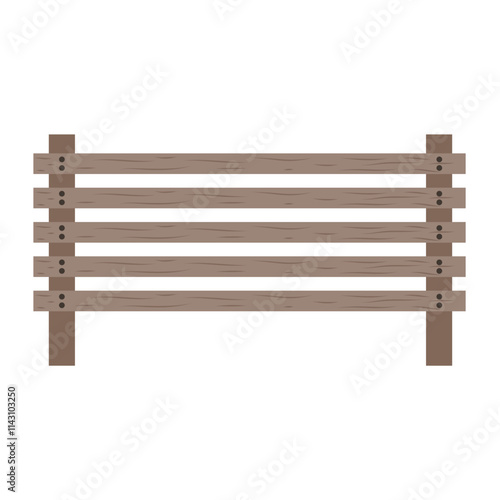 Cartoon wooden fence vector, garden or farm palisade, gates or balustrade with pickets.