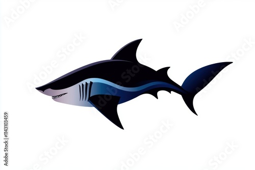 underwater predator concept, cool, unique logo set with modern shark silhouettes for a memorable brand identity great for a bold and stylish look photo