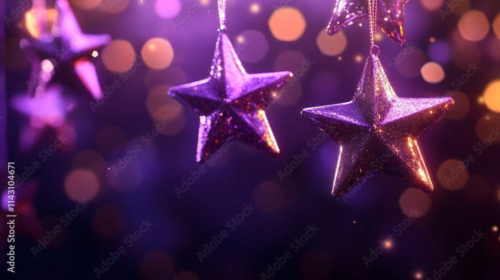 Star emojis sparkling and floating on a dark purple background. Star emojis sparkling and floating on a dark purple background.