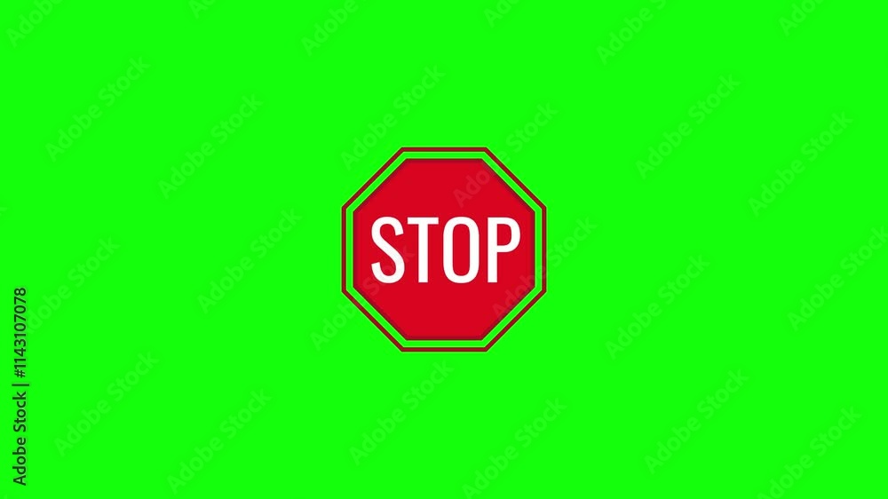 animated stop sign. stop sign icon animation. risk sign. stop hand icon ...