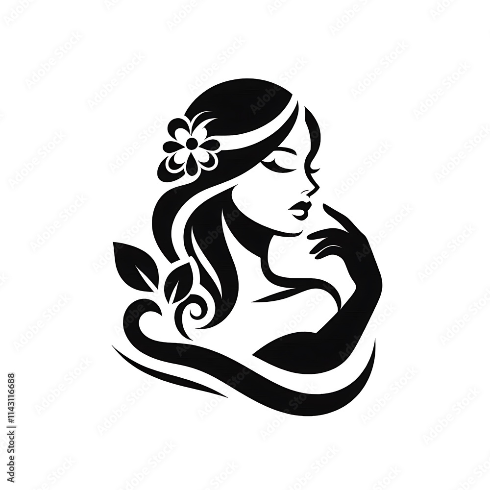 illustration Beauty girl logo silhouette vector style with white background illustration Beauty girl logo silhouette vector style with white background