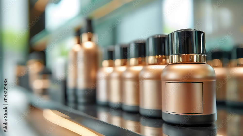 Luxury skincare display modern spa product showcase elegant ambiance close-up beauty concept Luxury skincare display modern spa product showcase elegant ambiance close-up beauty concept