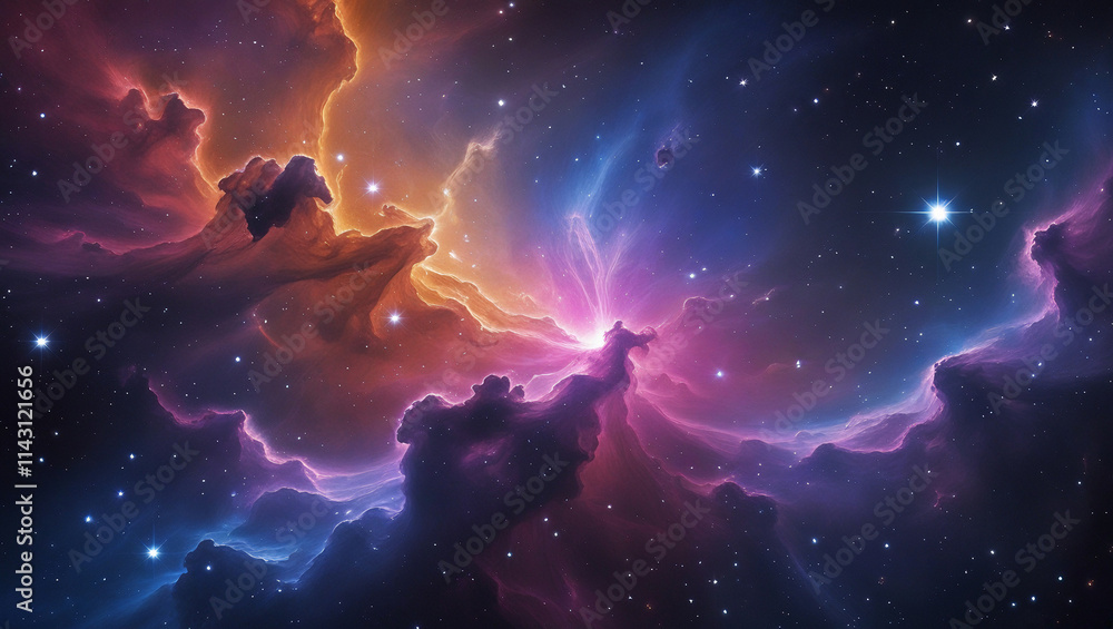 Colorful space galaxy cloud nebula. Stary night cosmos. Colorful space galaxy cloud nebula. Stary night cosmos.