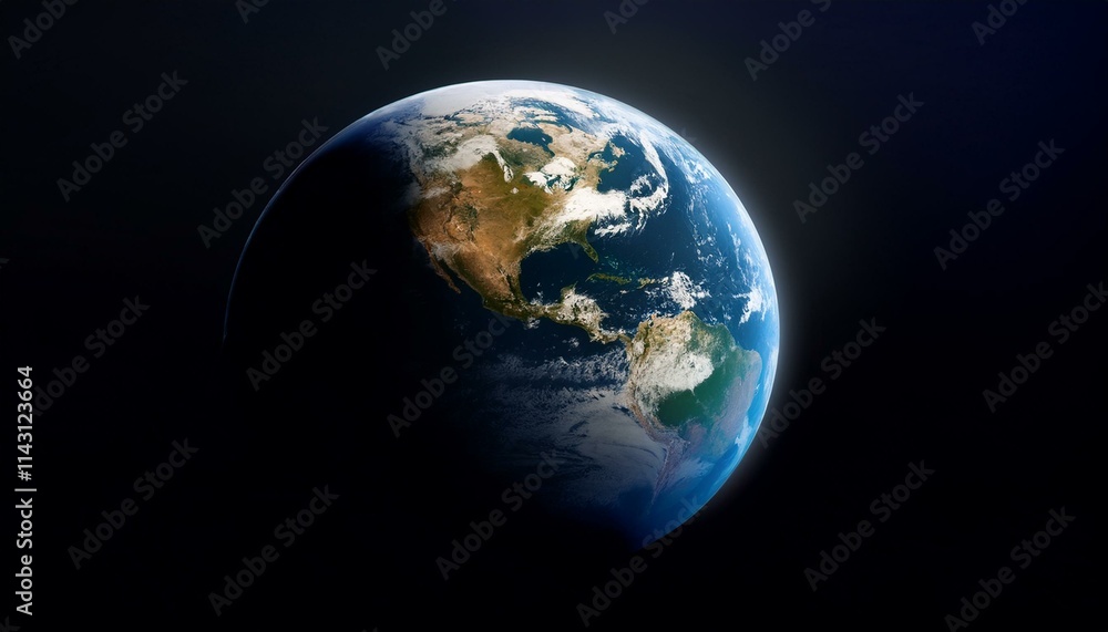 Fototapeta premium Earth from space, showcasing the Americas.