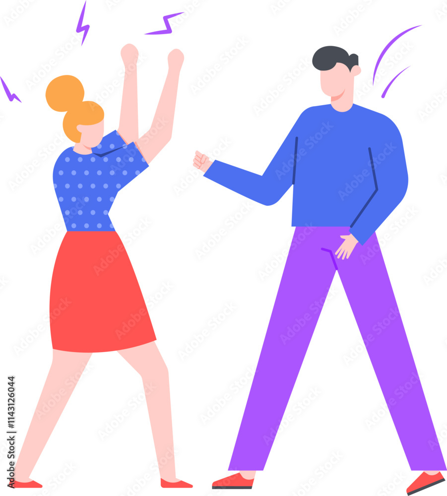 Young woman and man arguing and gesturing angrily during quarrel, disagreement or fight, conflict between people, misunderstanding in relationship, problems in communication Young woman and man arguing and gesturing angrily during quarrel, disagreement or fight, conflict between people, misunderstanding in relationship, problems in communication