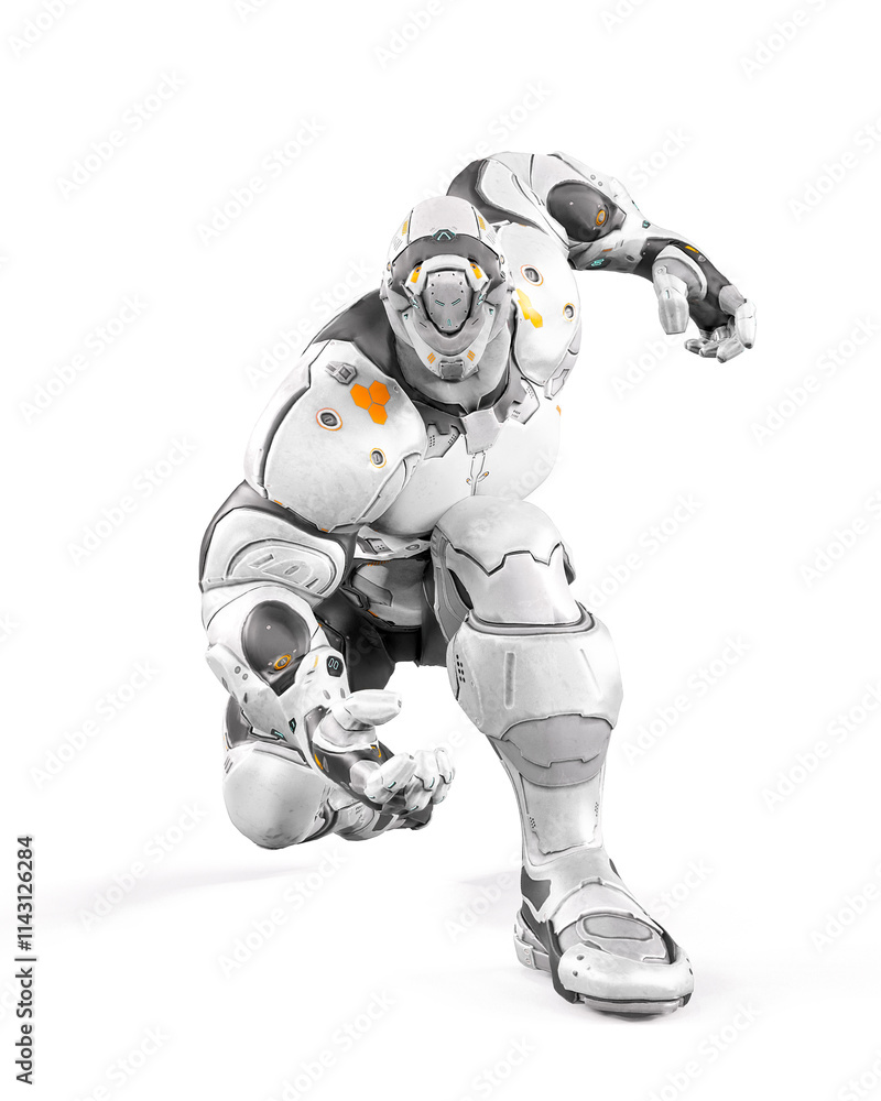 future soldier in action white background future soldier in action white background
