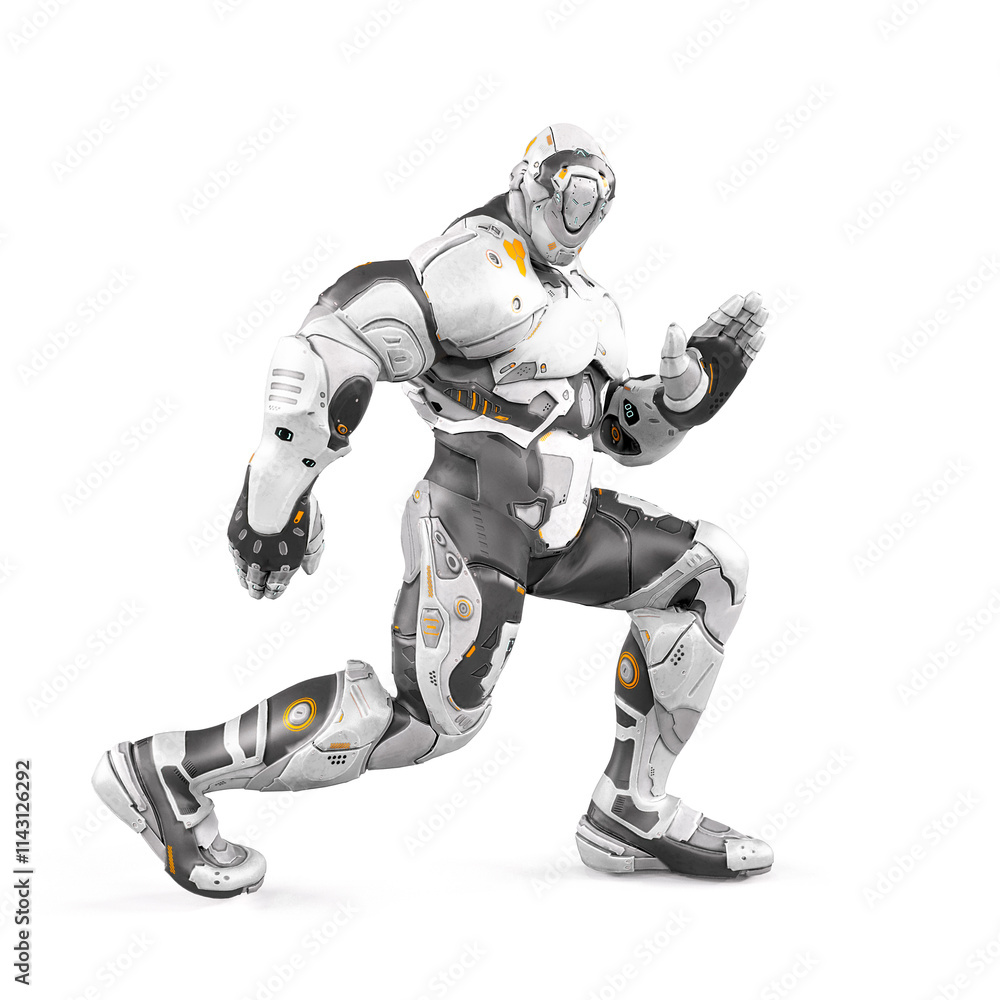 future soldier is dancing on white background future soldier is dancing on white background