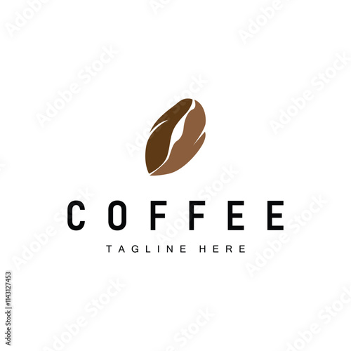 Coffee Bean Logo Coffee Shop Design Simple Minimalist Vector Drink Illustration Symbol Icon Template