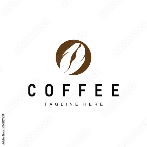 Coffee Bean Logo Coffee Shop Design Simple Minimalist Vector Drink Illustration Symbol Icon Template