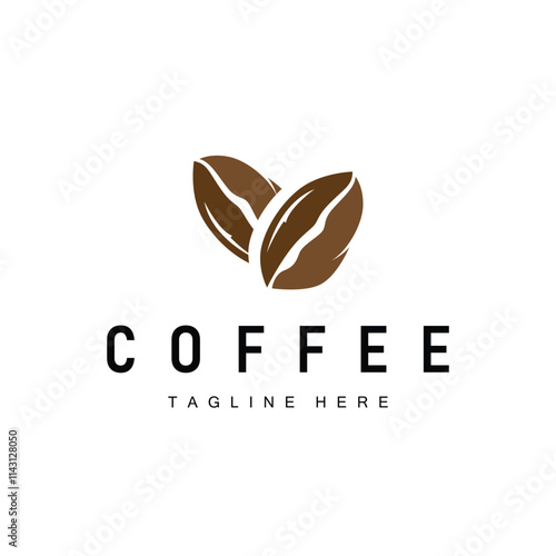 Coffee Bean Logo Coffee Shop Design Simple Minimalist Vector Drink Illustration Symbol Icon Template