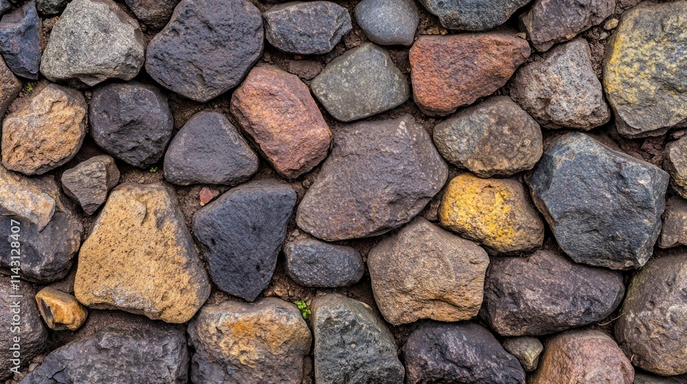 Close-up of a multicolored stone wall texture. Close-up of a multicolored stone wall texture.
