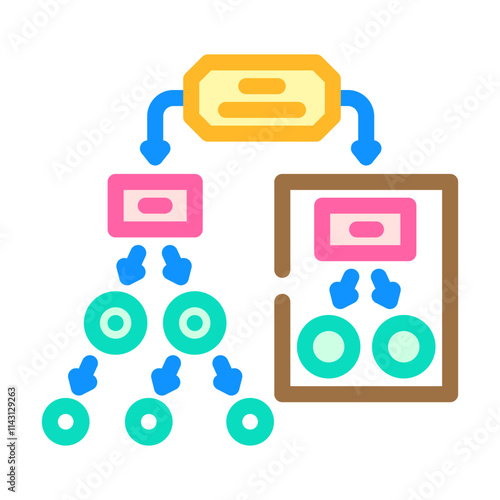 decision tree machine learning color icon vector. decision tree machine learning sign. isolated symbol illustration
