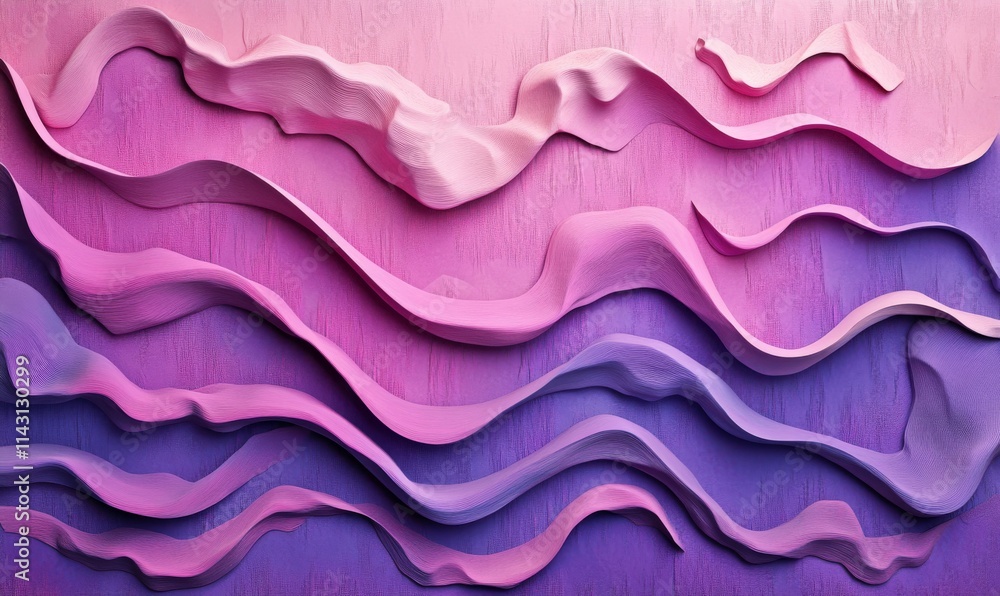 Elegant, Pink and Purple Surfaces with Waves. Abstract 3D Background. Elegant, Pink and Purple Surfaces with Waves. Abstract 3D Background.