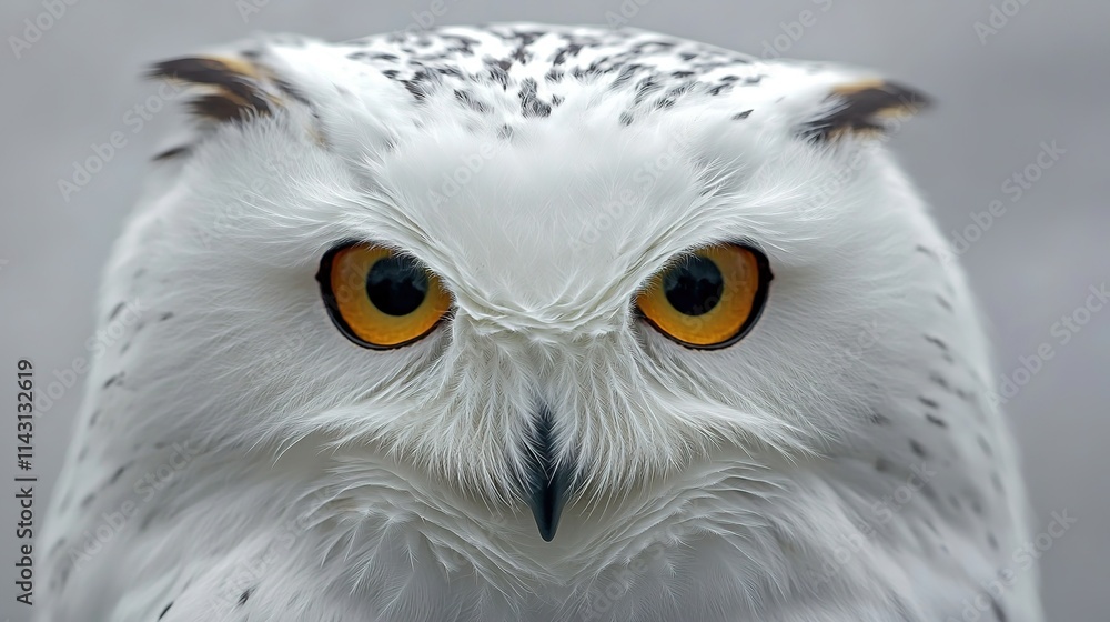Obraz premium Close-up of intense yellow-eyed white owl