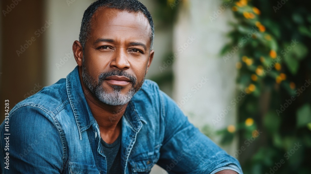 Middle-aged South African man with casual attire and a confident look. Middle-aged South African man with casual attire and a confident look.