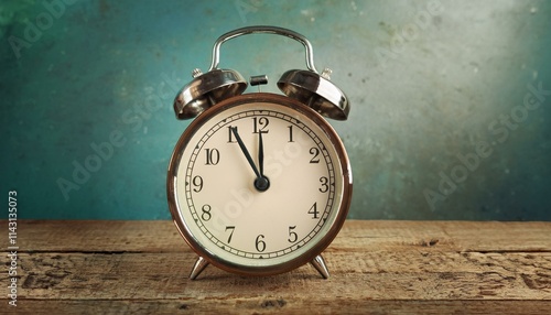 Wallpaper Mural A classic alarm clock on an old-fashioned wooden desk, Torontodigital.ca