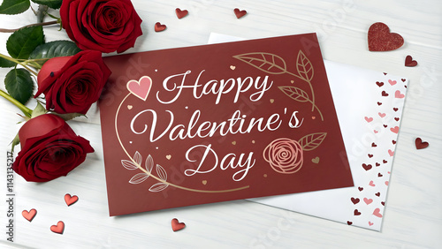 Obraz na płótnie Happy Valentine's day card design, background, template, copy space area, love and romance w salonie