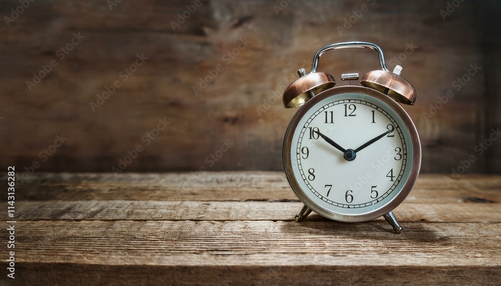 A classic alarm clock on an old-fashioned wooden desk, A classic alarm clock on an old-fashioned wooden desk,