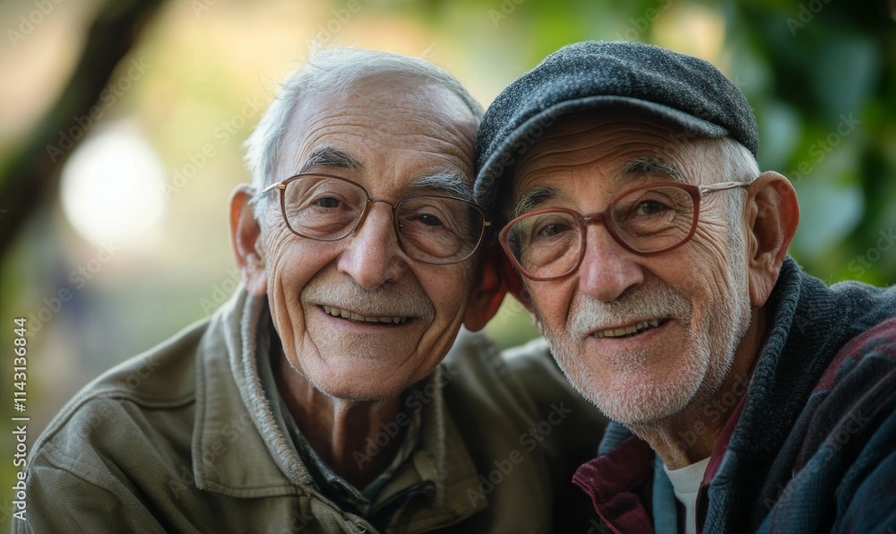 Portrait of two older friends Portrait of two older friends