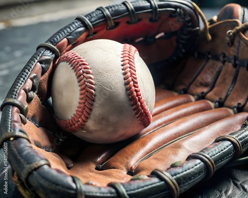 baseball and glove photo