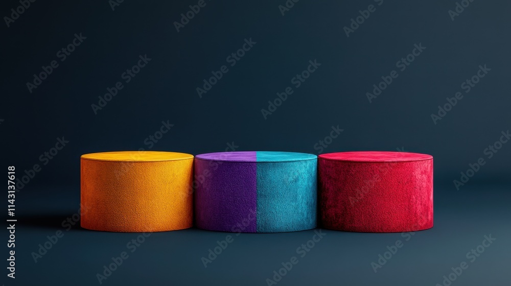 Fototapeta premium Podium mockup with a vibrant, painted finish.