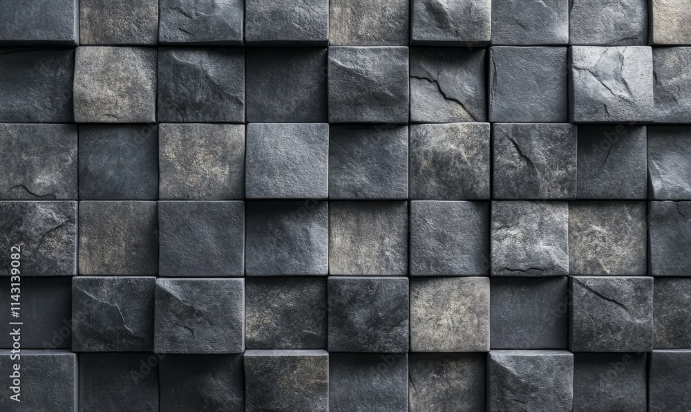Square Tiles arranged to create a 3D wall. Polished, Textured Background formed from Natural Stone blocks. Square Tiles arranged to create a 3D wall. Polished, Textured Background formed from Natural Stone blocks.