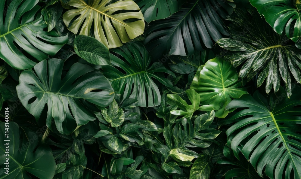 Tropical Plant Wallpaper with Beautiful Floral Elements. Tropical Plant Wallpaper with Beautiful Floral Elements.