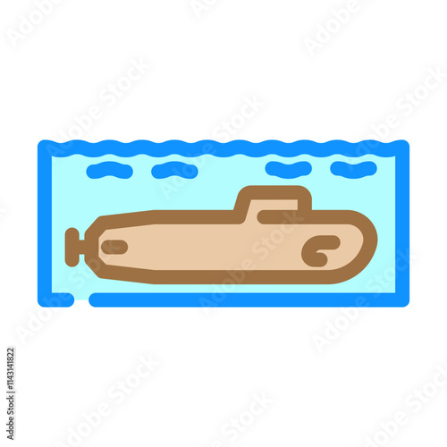 submarine ship transport marine color icon vector. submarine ship transport marine sign. isolated symbol illustration