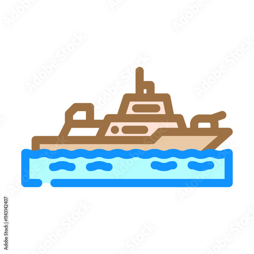 frigate ship transport marine color icon vector. frigate ship transport marine sign. isolated symbol illustration