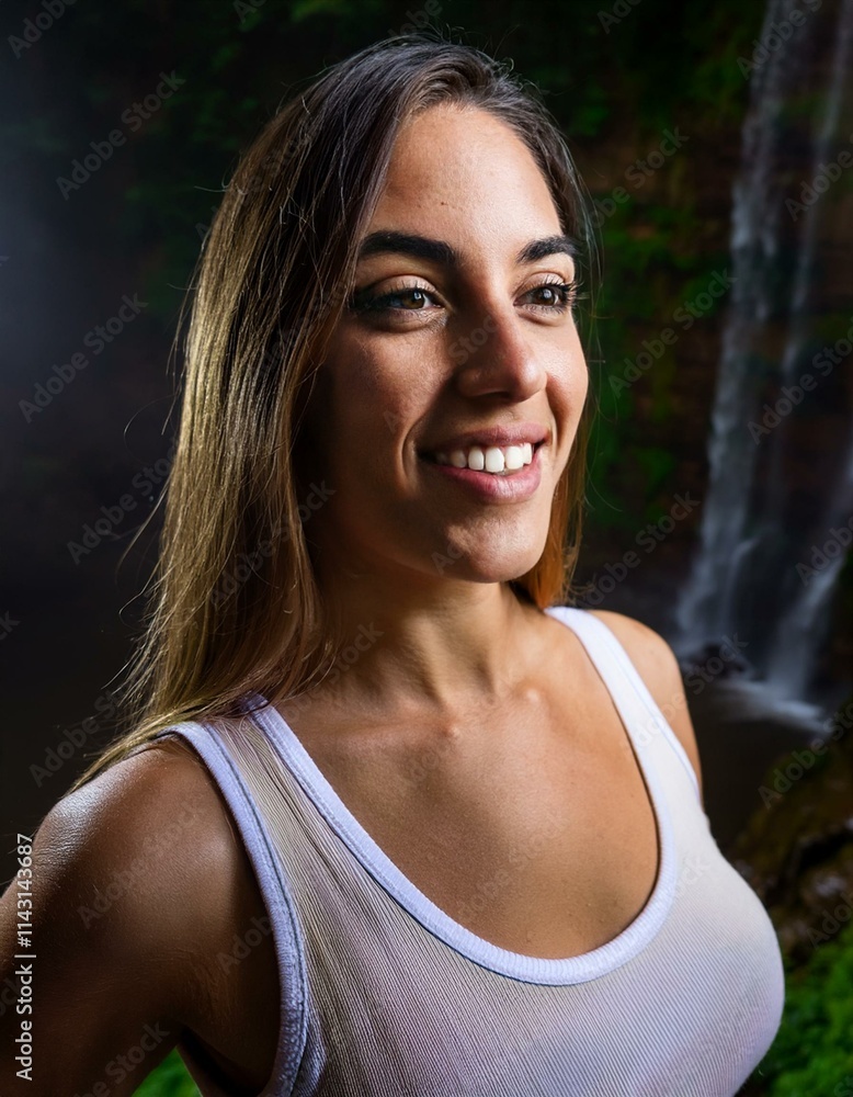 Portrait of a smiling young woman with long hair Portrait of a smiling young woman with long hair