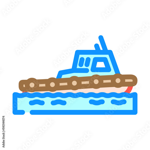 tugboat ship transport marine color icon vector. tugboat ship transport marine sign. isolated symbol illustration