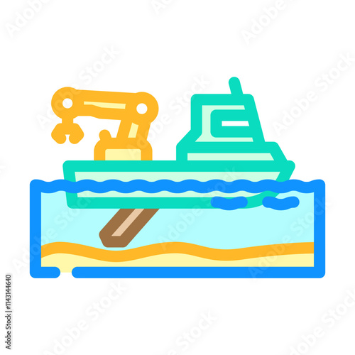 dredger ship transport marine color icon vector. dredger ship transport marine sign. isolated symbol illustration