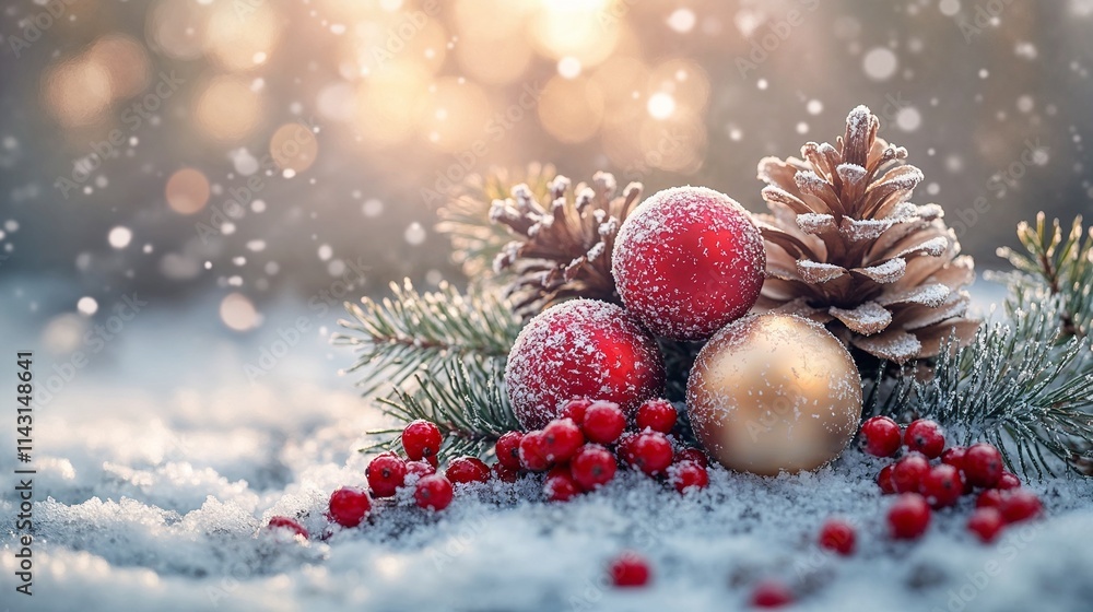 Christmas banner, red and gold. Empty space for text. Christmas banner, red and gold. Empty space for text.