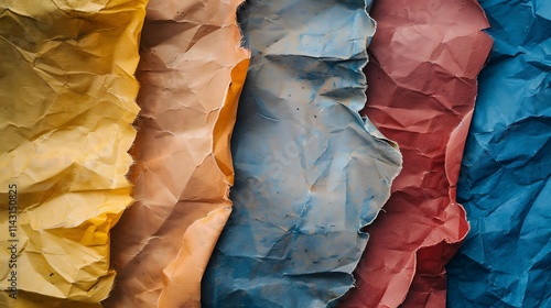 Wallpaper Mural folded colorful craft paper demonstrating texture and cleanliness Torontodigital.ca