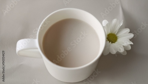 Wallpaper Mural Coffee in a neatly designed mug with a small flower next to it Torontodigital.ca