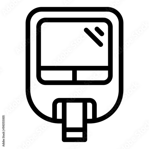 Glucometer outline icon for diabetes care and blood sugar monitoring