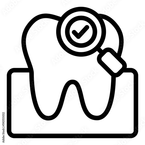 Tooth outline icon for dental checkup and healthcare services