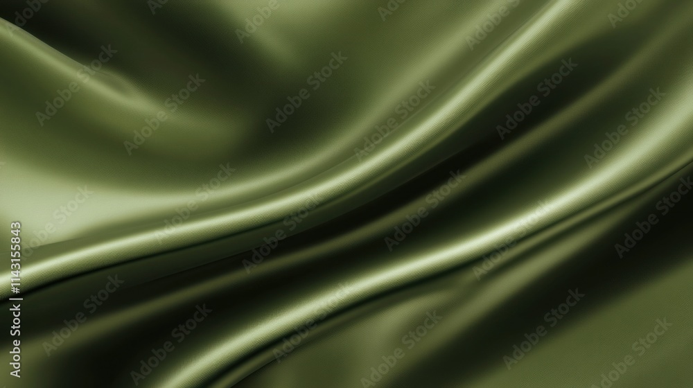 Fototapeta premium A close-up of smooth, flowing green fabric, showcasing its texture and sheen. Ideal for design or textile projects.